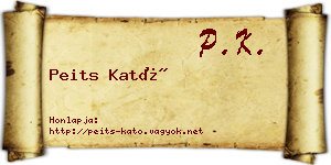 Peits Kató névjegykártya